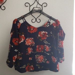 Navy and rose top